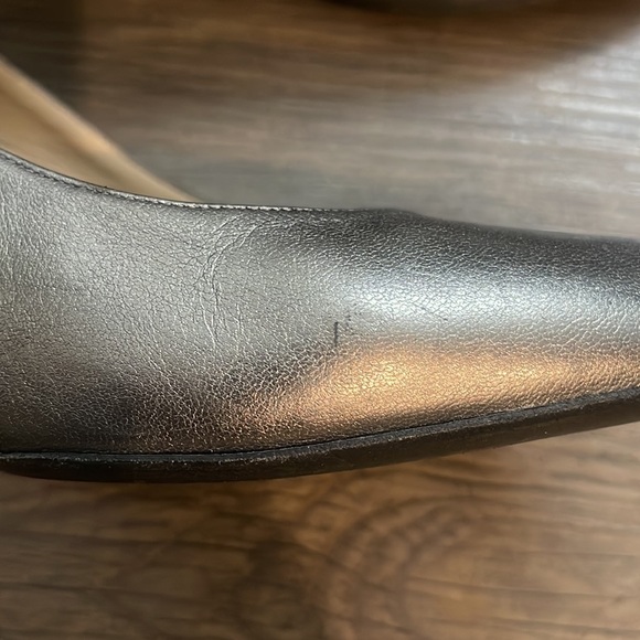 Bruno Magli Metallic Pewter Wedge Heel Sz 38 1/2 - Picture 6 of 16